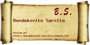 Bendekovits Sarolta névjegykártya